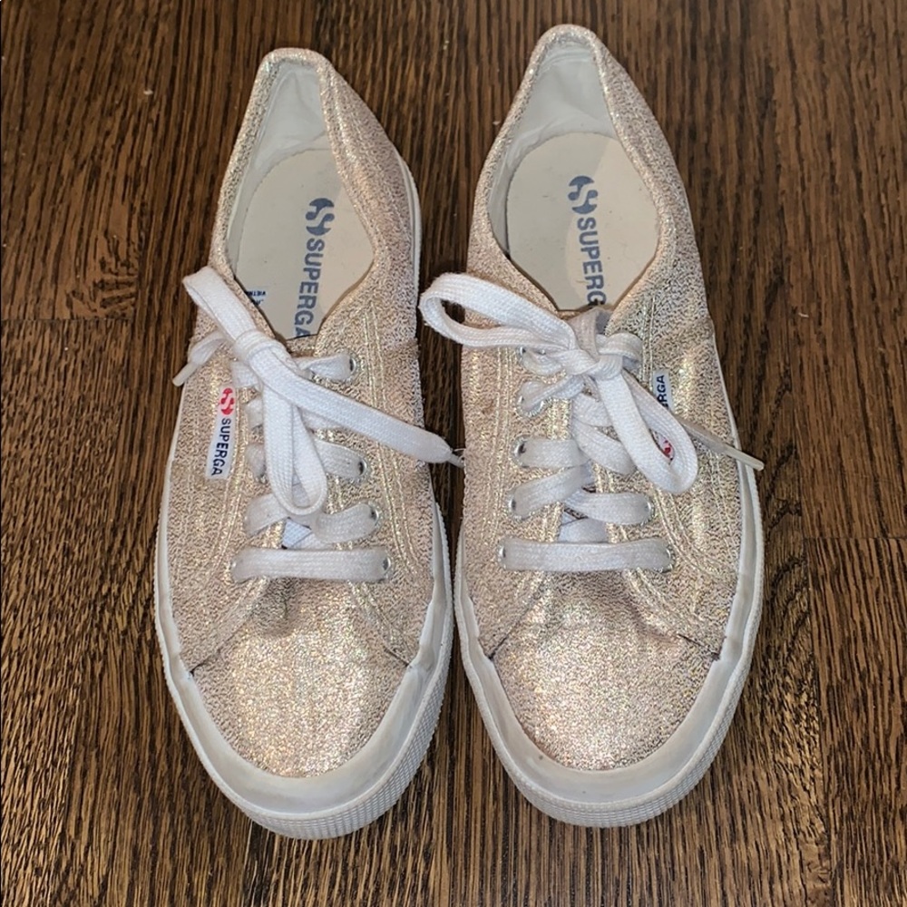 Gold superga sneakers